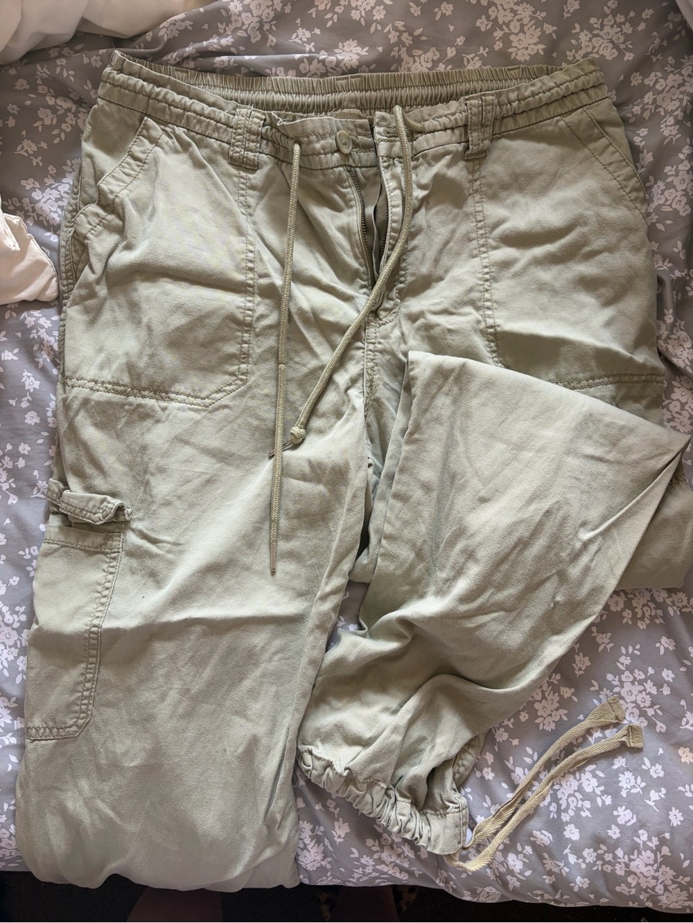 wild fable Light Olive Cargo Joggers with Drawstring Waist